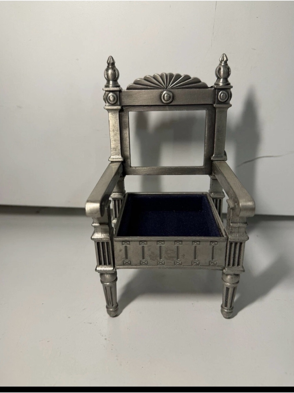 Ornate Silver Accent Chair Jewelry Box - Silver